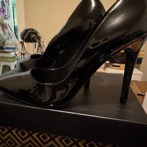 Charles David Glossy Black Heels